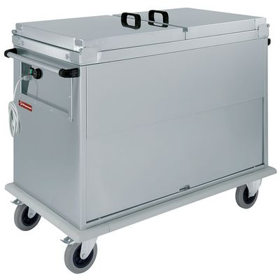 Carriage Bain-Marie 2x GN 1/1, 1 T°, with lids, cupboard with tilting door