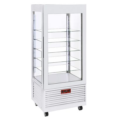 Display 4 sides T° negative, 5 glass shelves, ventilated, 480 Lit, WHITE