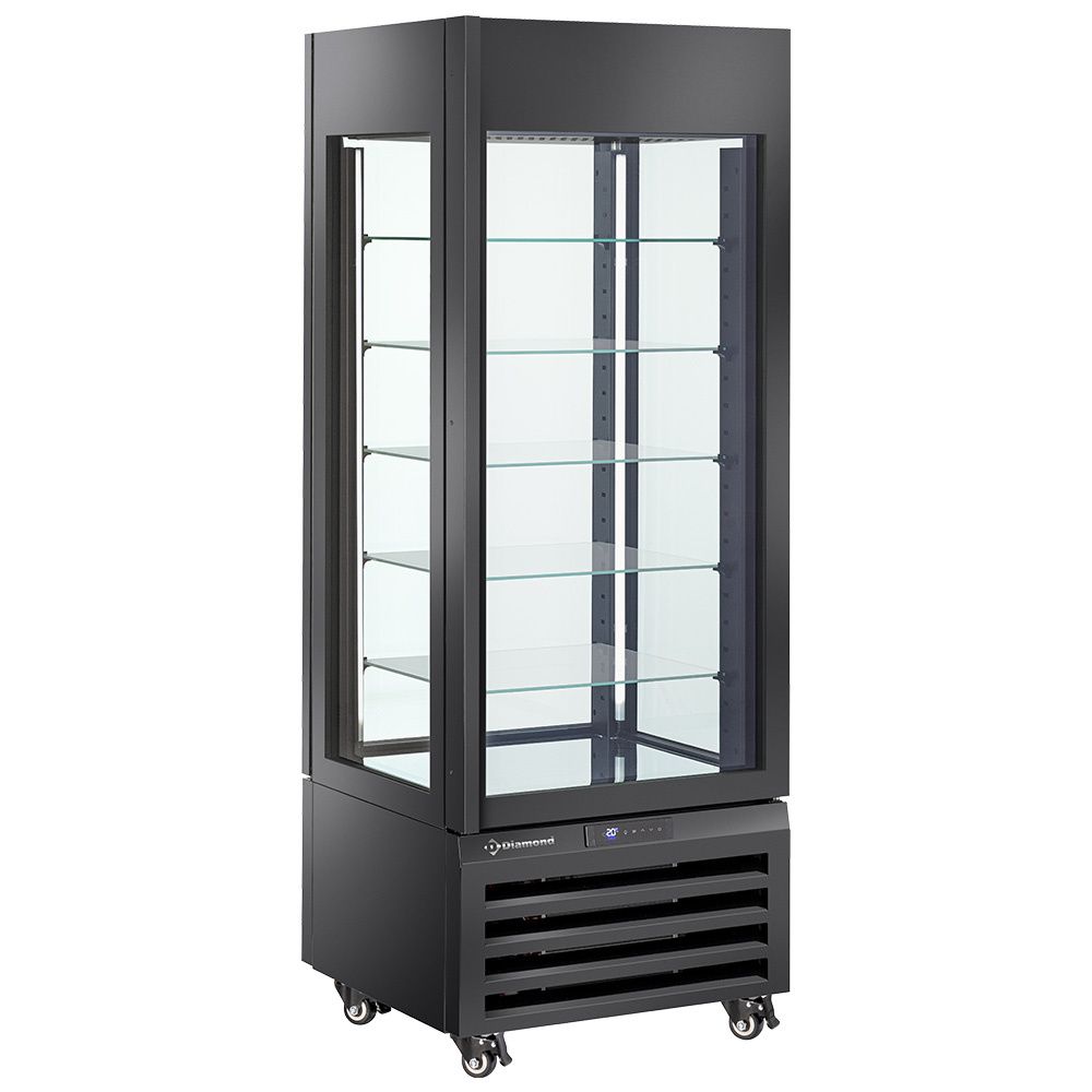 FULL vitrine 440 Lt., 5 glass levels, ventilated - ICE CREAM &amp; PASTRY - BLACK