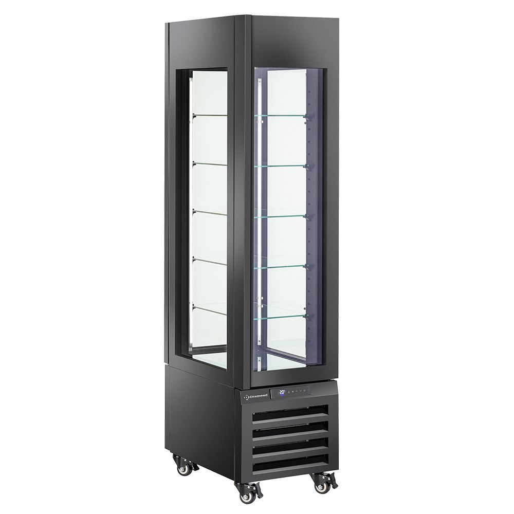 FULL vitrine 260 Lt., 5 glass levels, ventilated -ICE CREAM &amp; PASTRY - BLACK