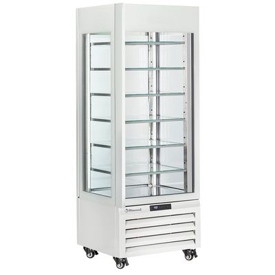 Vitrine &quot;FULL glazed&quot; 440 Lt., 6 glass levels, static - ICE CREAM - WHITE