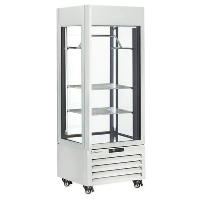Fully glassed showcase&quot; 440 Lt., 2 shelves &amp; meat bar, ventilated - MEAT - WHITE