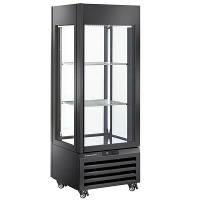 Fully glassed showcase&quot; 440 Lt., 1 level + 2 shelves, ventilated - WINE - BLACK