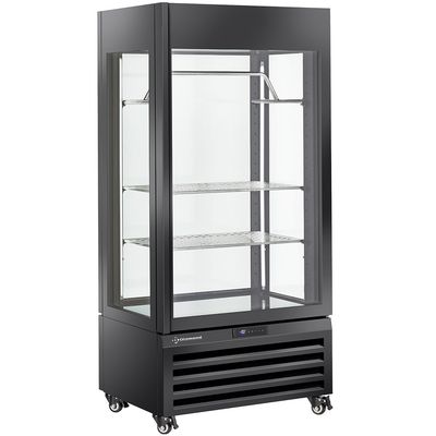 Fully glassed showcase&quot; 600 Lt., 2 shelves &amp; meat bar, ventilated - MEAT - BLACK