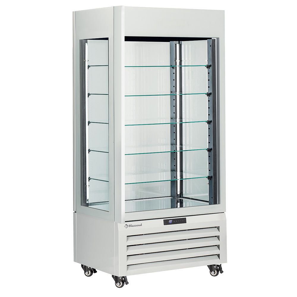 FULL vitrine 600 Lt., 5 glass levels, ventilated - ICE CREAM &amp; PASTRY - WHITE