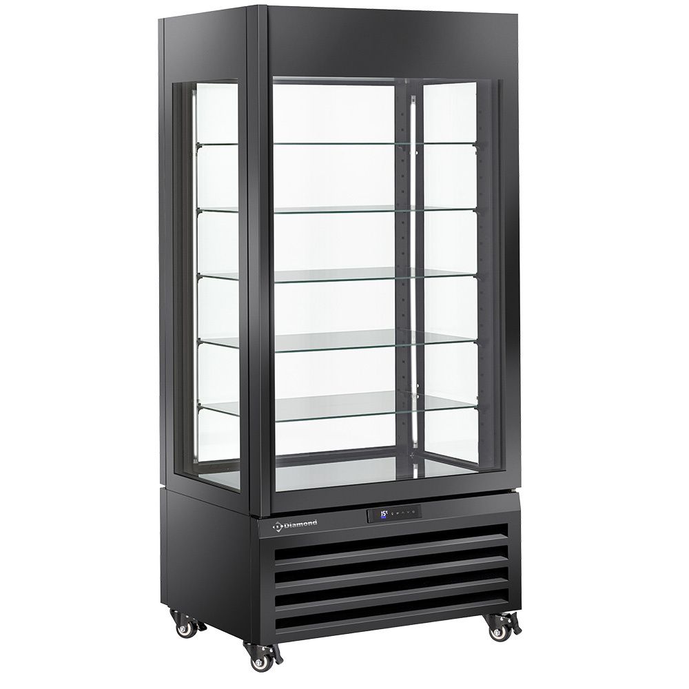 Fully glassed showcase&quot; 600 Lt., 5 glass levels, ventilated - CHOCOLATE - BLACK