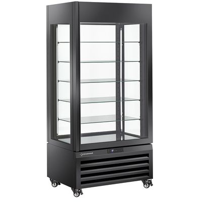 Fully glassed showcase&quot; 600 Lt., 5 glass levels, ventilated - CHOCOLATE - BLACK