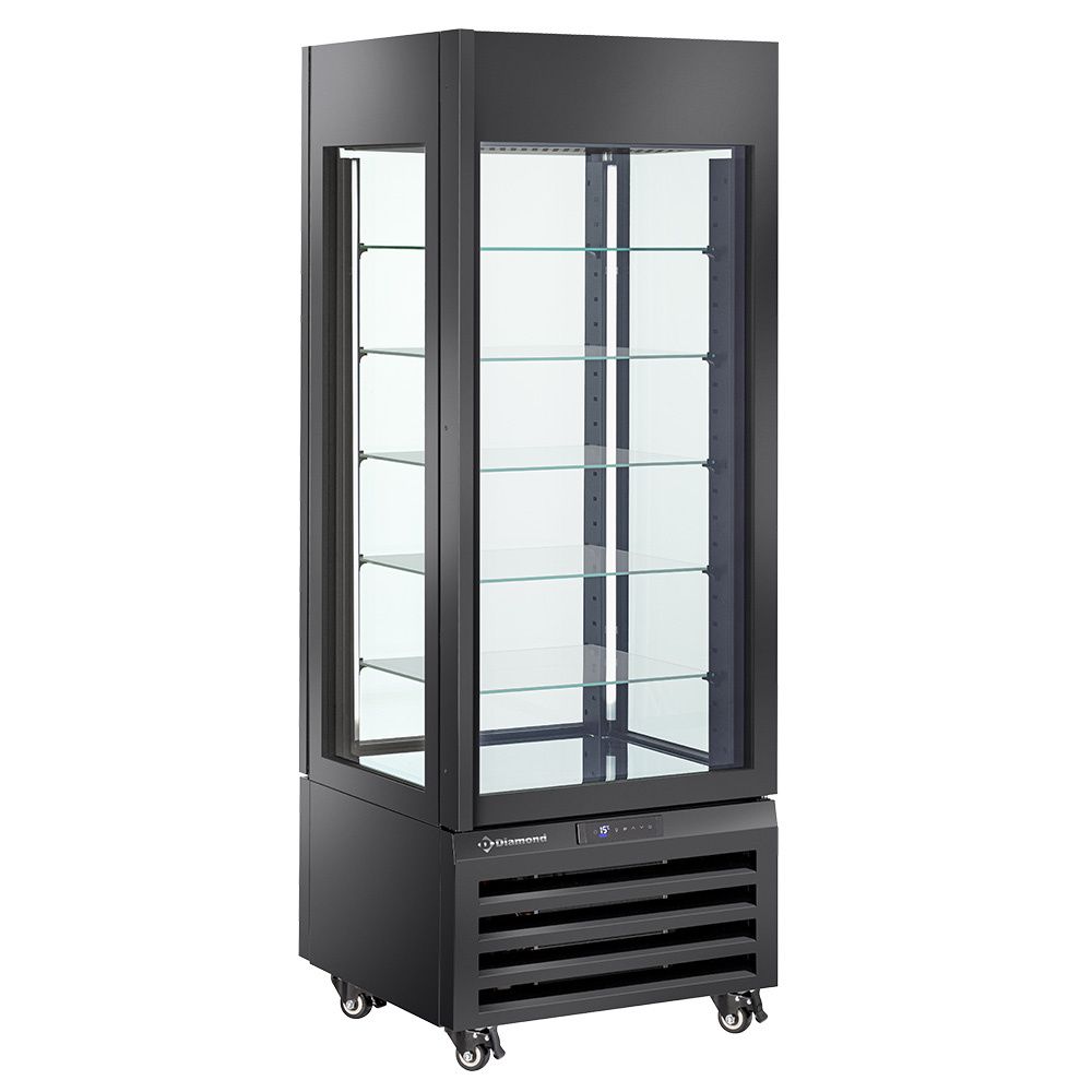 Fully glassed showcase&quot; 440 Lt., 5 glass levels, ventilated - CHOCOLATE - BLACK