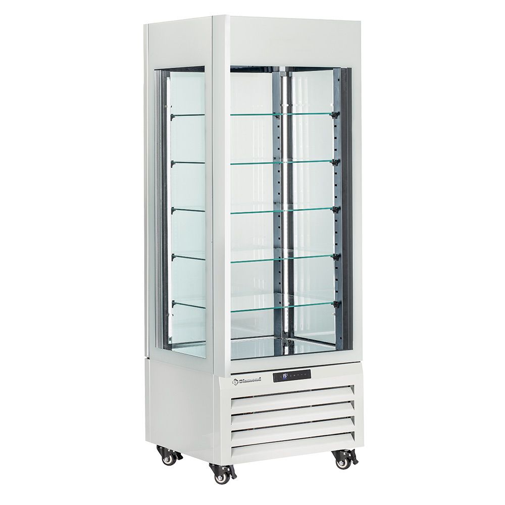 Fully glassed showcase&quot; 440 Lt., 5 glass levels, ventilated - CHOCOLATE - WHITE