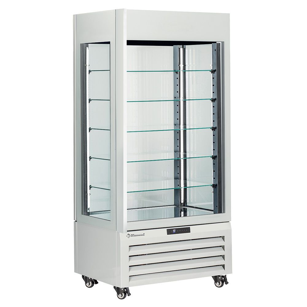 Fully glassed showcase&quot; 600 Lt., 5 glass levels, ventilated - CHOCOLATE - WHITE