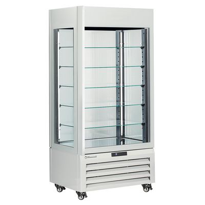 Fully glassed showcase&quot; 600 Lt., 5 glass levels, ventilated - CHOCOLATE - WHITE
