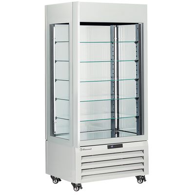 FULL vitrine 600 Lt., 5 glass levels, ventilated -  PASTRY - WHITE