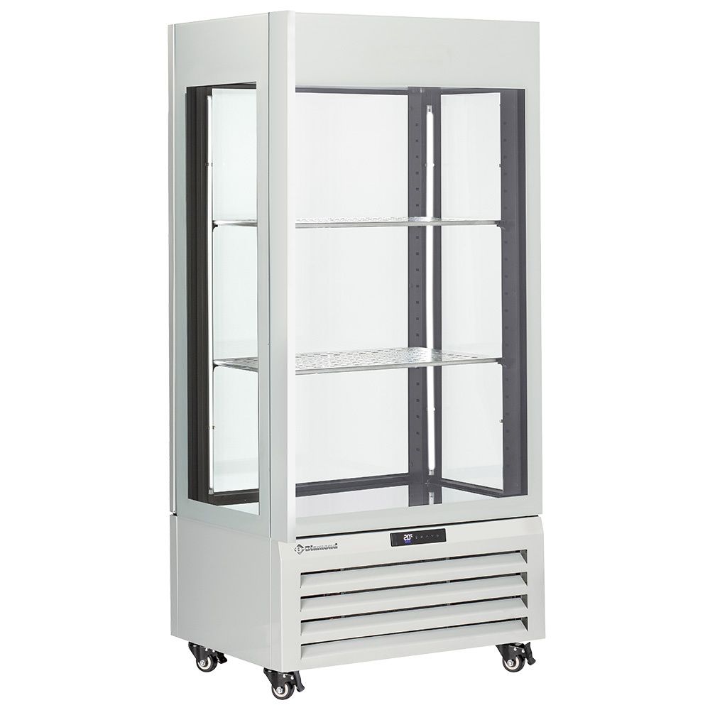 Fully glassed showcase&quot; 600 Lt., 1 level + 2 shelves, ventilated - WINE - WHITE