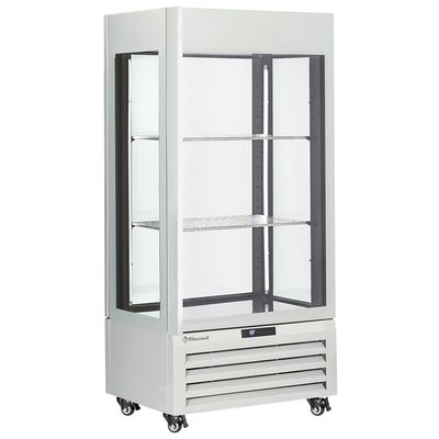 Fully glassed showcase&quot; 600 Lt., 1 level + 2 shelves, ventilated - WINE - WHITE