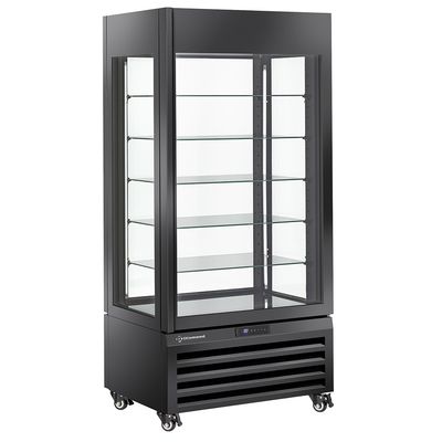 FULL vitrine 600 Lt., 5 glass levels, ventilated - ICE CREAM &amp; PASTRY - BLACK