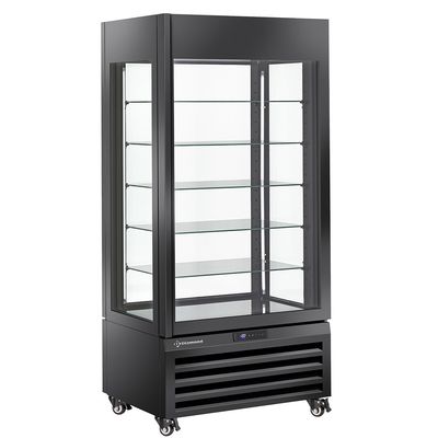 FULL vitrine 600 Lt., 5 glass levels, ventilated -  PASTRY - BLACK