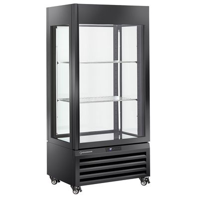 Fully glassed showcase&quot; 600 Lt., 1 level + 2 shelves, ventilated - WINE - BLACK