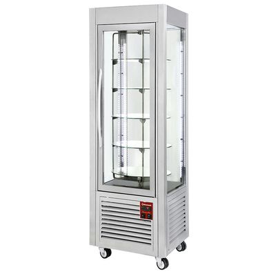 Panoramic display, 5 rotating plates, 360 LT, stainless steel.