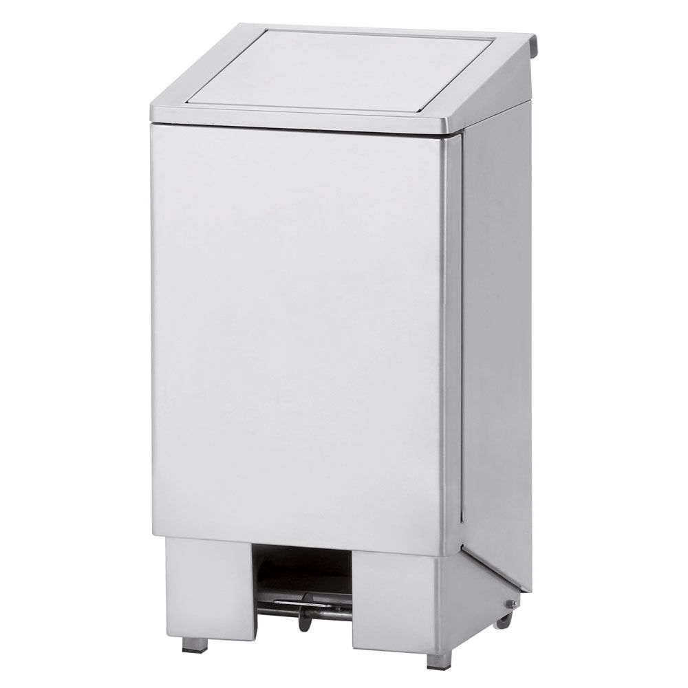 Stainless steel bin with actuator, lid with pedal, 60 liters