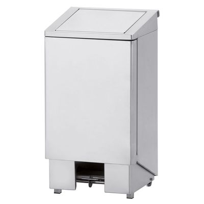 Stainless steel bin with actuator, lid with pedal, 60 liters
