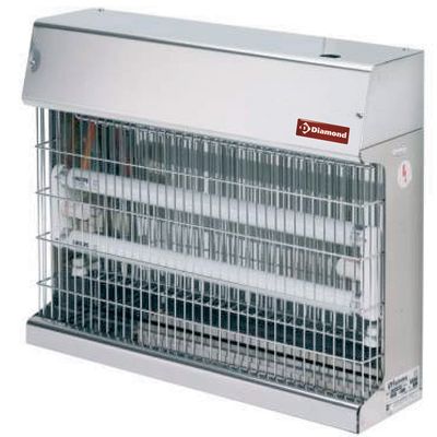 Insect exterminator, wall version in stainless steel