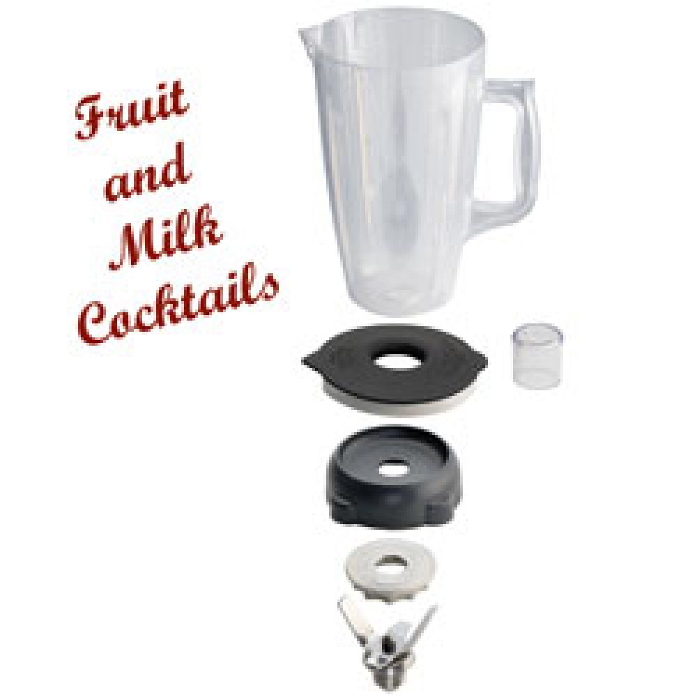 Lexan bowl, round, 2 Liters, with cover and knife (4 blades)