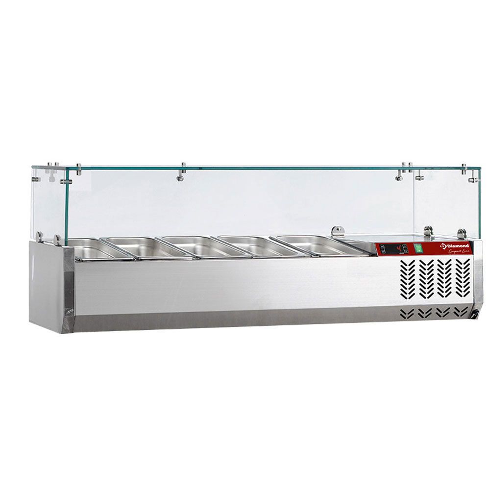 Refrigerated structure 4x GN 1/3 -150mm, with sneezeguard