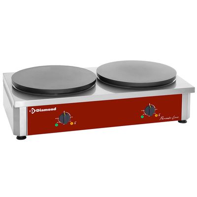 Double electrical crepe pan high output, Ø 400 mm "enameled"