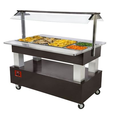 Warming/bain-marie salad bar, 4x GN1/1-150 (wengé wood)