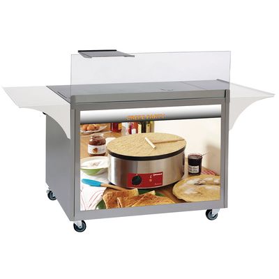 Stainless steel pancakes cabinet, on wheels