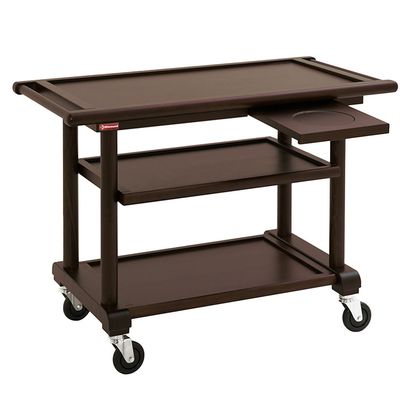 Trolley service, 3 levels. "wengé" wood, dressage shelf