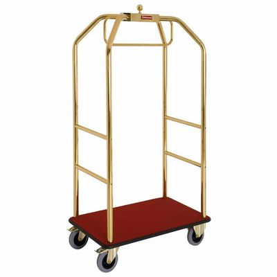 Carriage for luggage &amp; cloakroom "gilded", 2 wheels with brakes