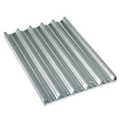 Plate in aluminium 600x400xh38 mm, perforated-corrugated