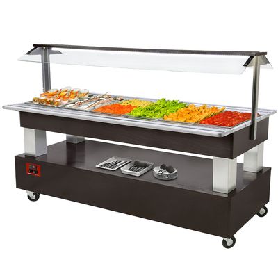 Buffet - Refrigerated salad bar, 6x GN1/1-150 (Wengé wood)