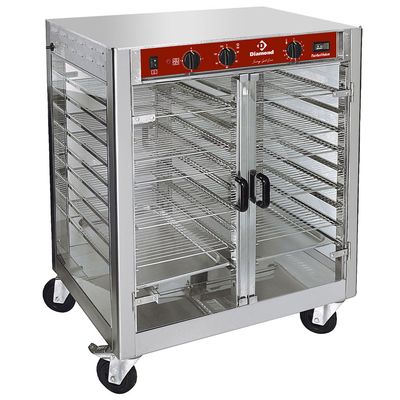 Cupboard for rotary rotisserie, on wheels