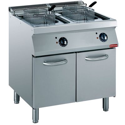 Electric fryer basin in "Y" 2x 15 liters, external elements on cupboard