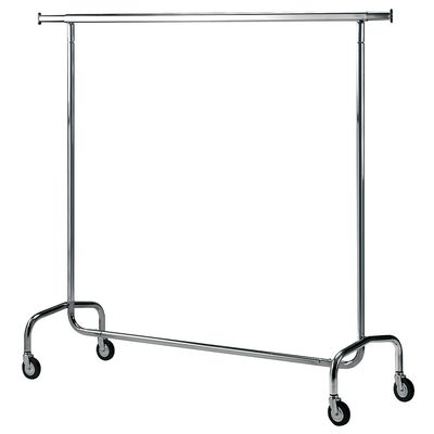Clothes hanger on dismountable castors, chromed