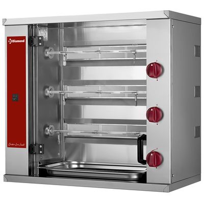 Gas chicken roaster, 3 spits (9 chickens) SMALL