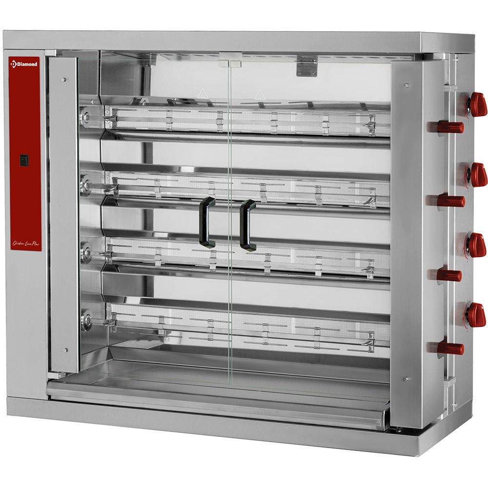 Chicken gas roaster, 4 spits (24 chickens)