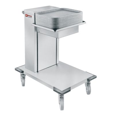 Neutral trolley with spring system for trays