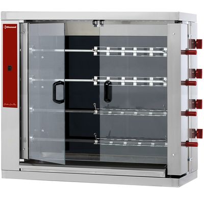 Vitroceramic chicken roaster, 4 spits (24 chickens)