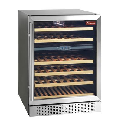 Glazed wine cellar, ventilated, 160 Lt., 2 T°, BLACK
