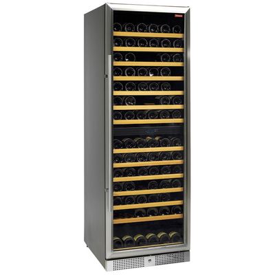 Glazed wine cellar, ventilated, 375 Lt., door in stainless steel, 2 T°, BLACK