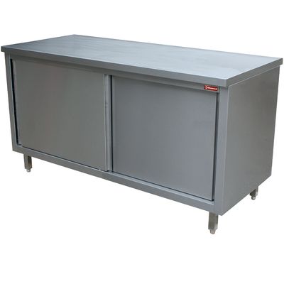 Table on neutral cupboard, sliding doors, "pass through"
