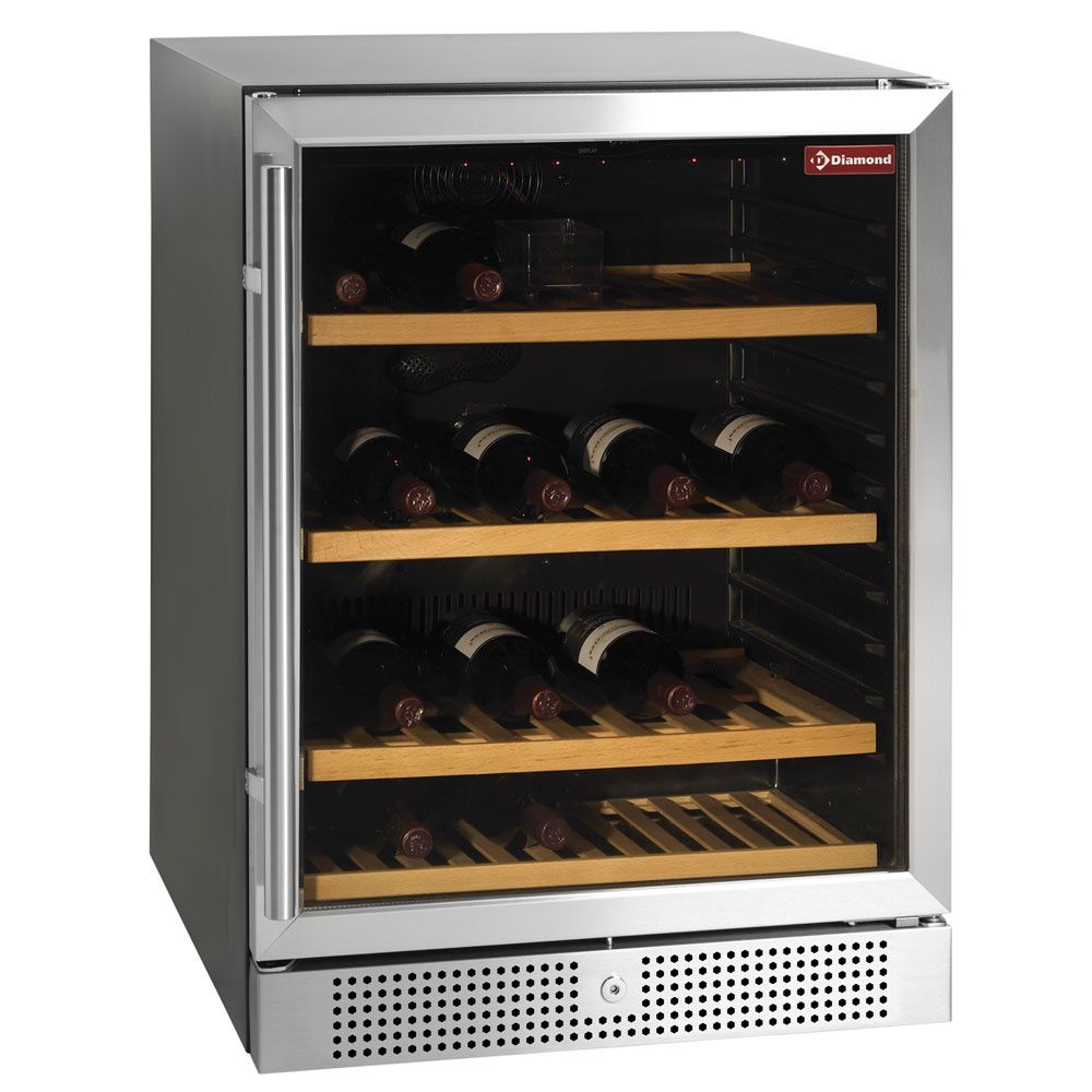 Glazed wine cellar, ventilated, 160 Lt., BLACK