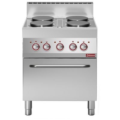 Electric range with 4 round hobs and convection oven GN 1/1