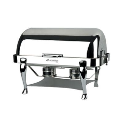 Set of two heated soup tureens in bain marie, complete with adjustable electric plate.