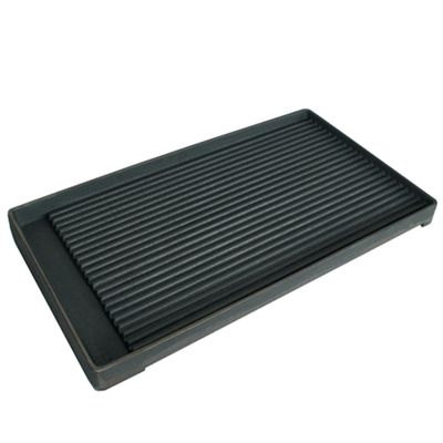 Ribbed plate for 2 burners
