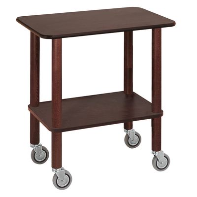 Trolley table, wooden feet, 2 levels, "wengé "