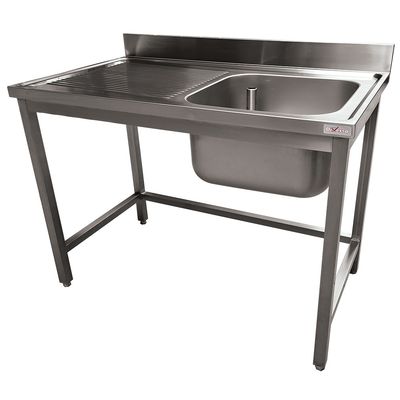 Stainless steel sink ECO 1 tank and 1 left drain surface, without lower shelf